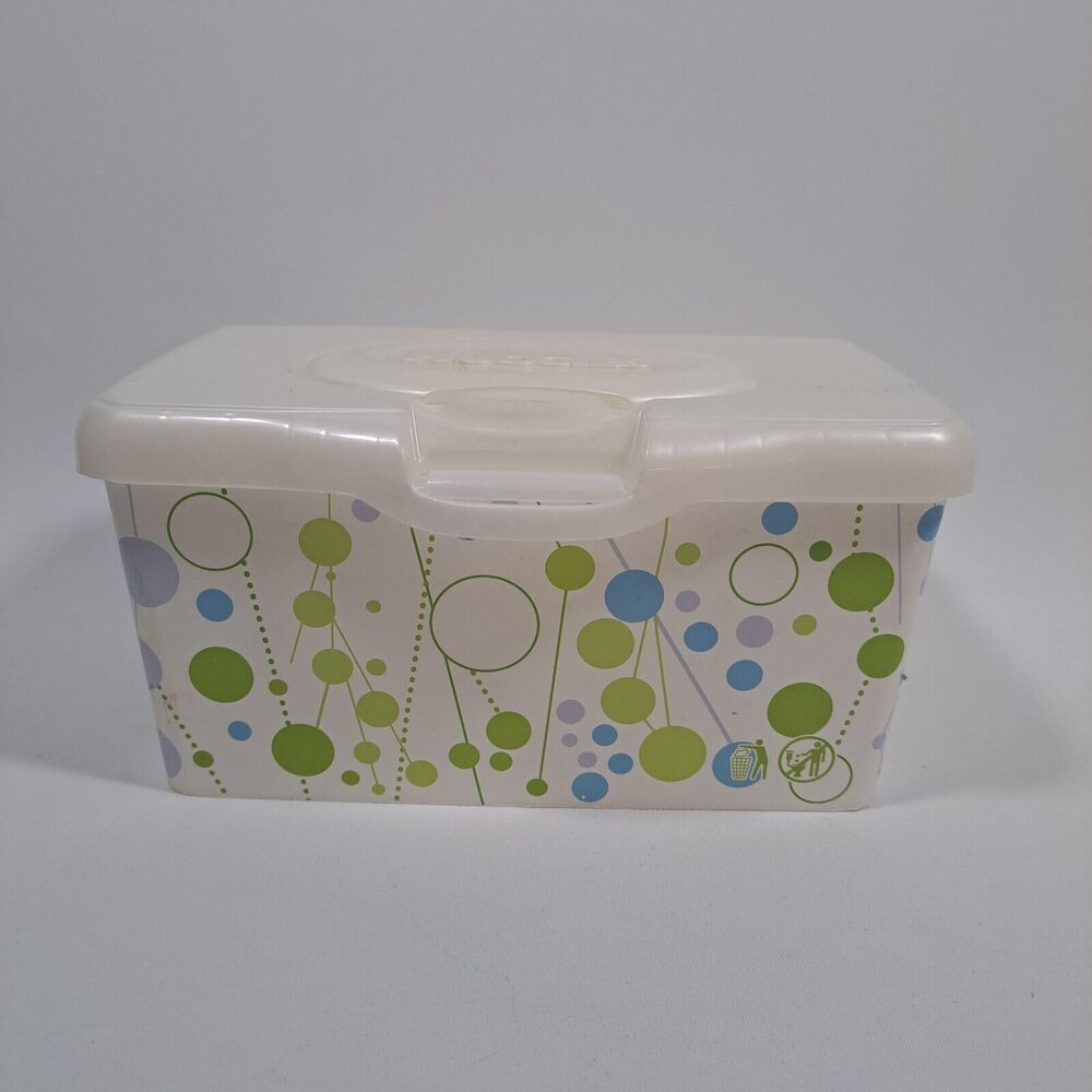 2012 polka dot multi colored Huggies space saver container box easy lift READ